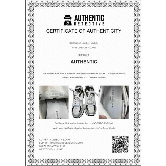 Women’s Louis Vuitton Run 55 White Monogram Sneaker Size 35 1/2 - Picture 10 of 10